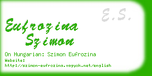 eufrozina szimon business card